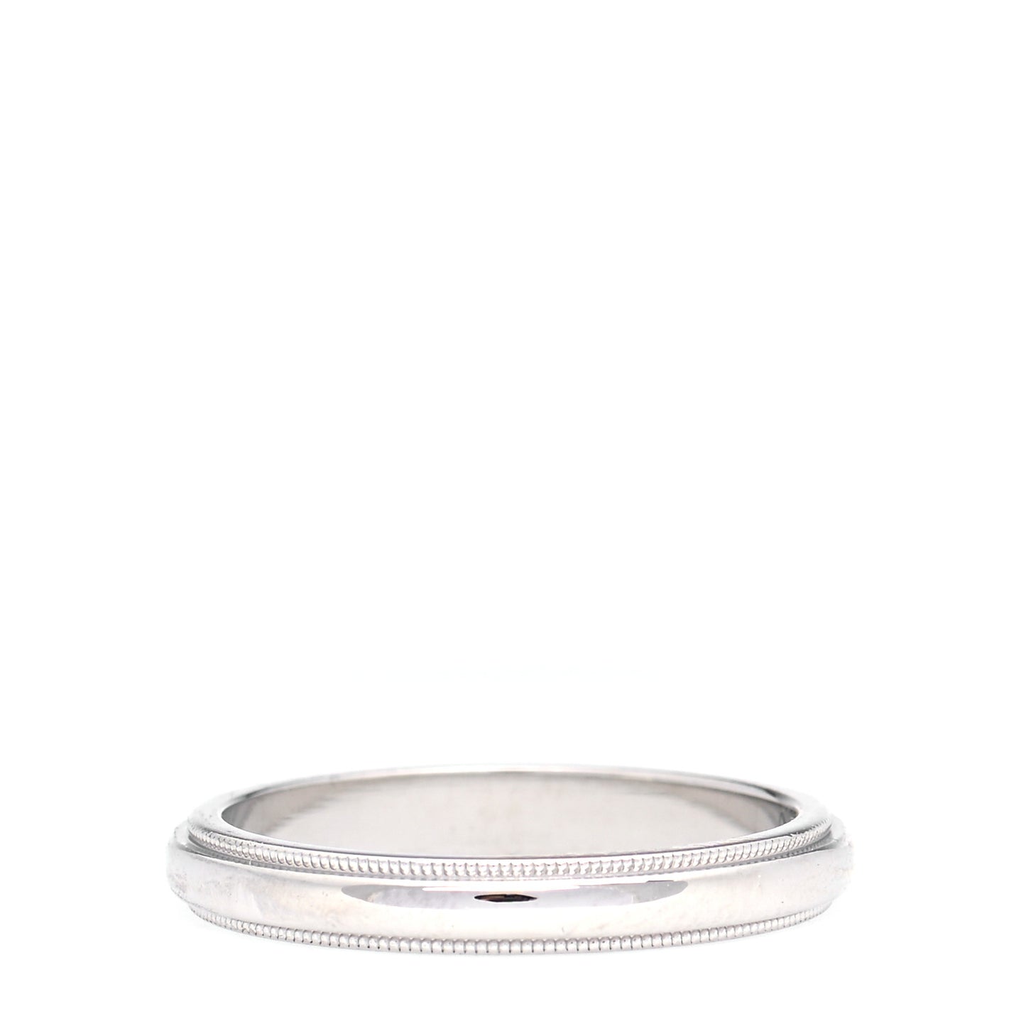 Platinum 3mm Classic Milgrain Wedding Band Ring 55 7.25