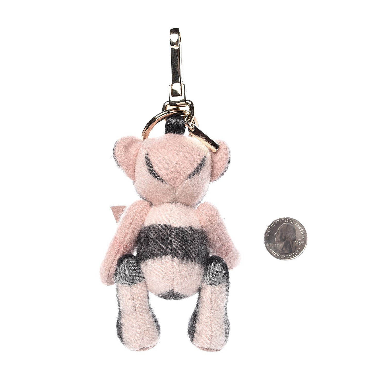 Cashmere Check Thomas Bear Keychain Charm Ash Rose
