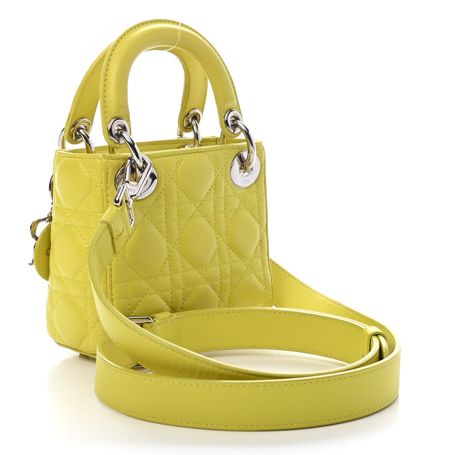 Christian Dior Lambskin Cannage Nano Lady Dior Acid 3 of 8