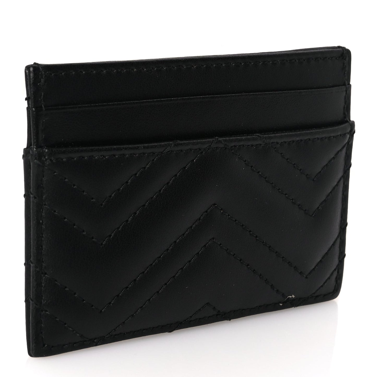 Calfskin Matelasse GG Marmont Card Holder Black