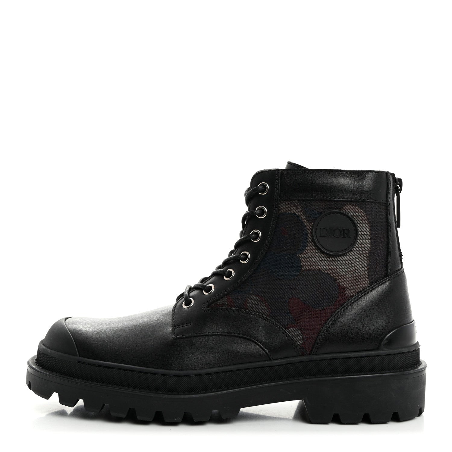 Christian Dior X Peter Doig Calfskin Camouflage Explorer Mens Boots 41 Black Multicolor 1 of 8