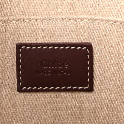 Chloe Linen Calfskin Medium Woody Ribbon Tote Pink 5 of 8