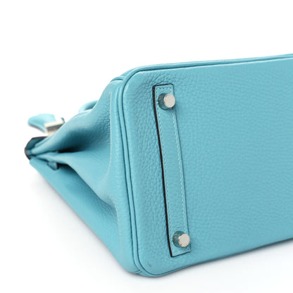 Hermes Taurillon Clemence Birkin 30 Bleu Atoll 9 of 10