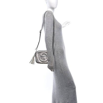 Gucci Metallic Sakai Be Green Calfskin Diagonal Stitched Small Blondie Shoulder Bag Silver 2 of 7