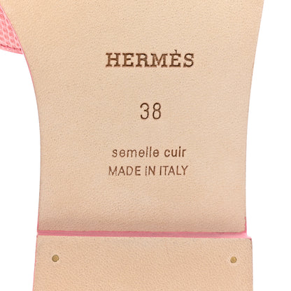 Hermes Lizard Oran Sandals 38 Pavot 7 of 10