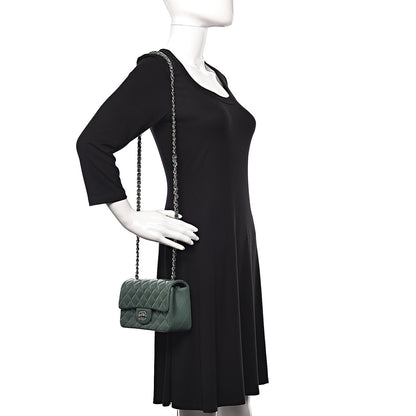Chanel Lambskin Quilted Mini Rectangular Flap Green 2 of 12