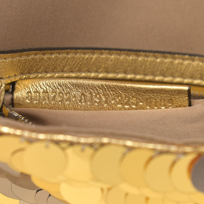 Fendi Sequin Paillettes Vitello Laminato Striped Baguette 1997 Oro Sfumato 7 of 14