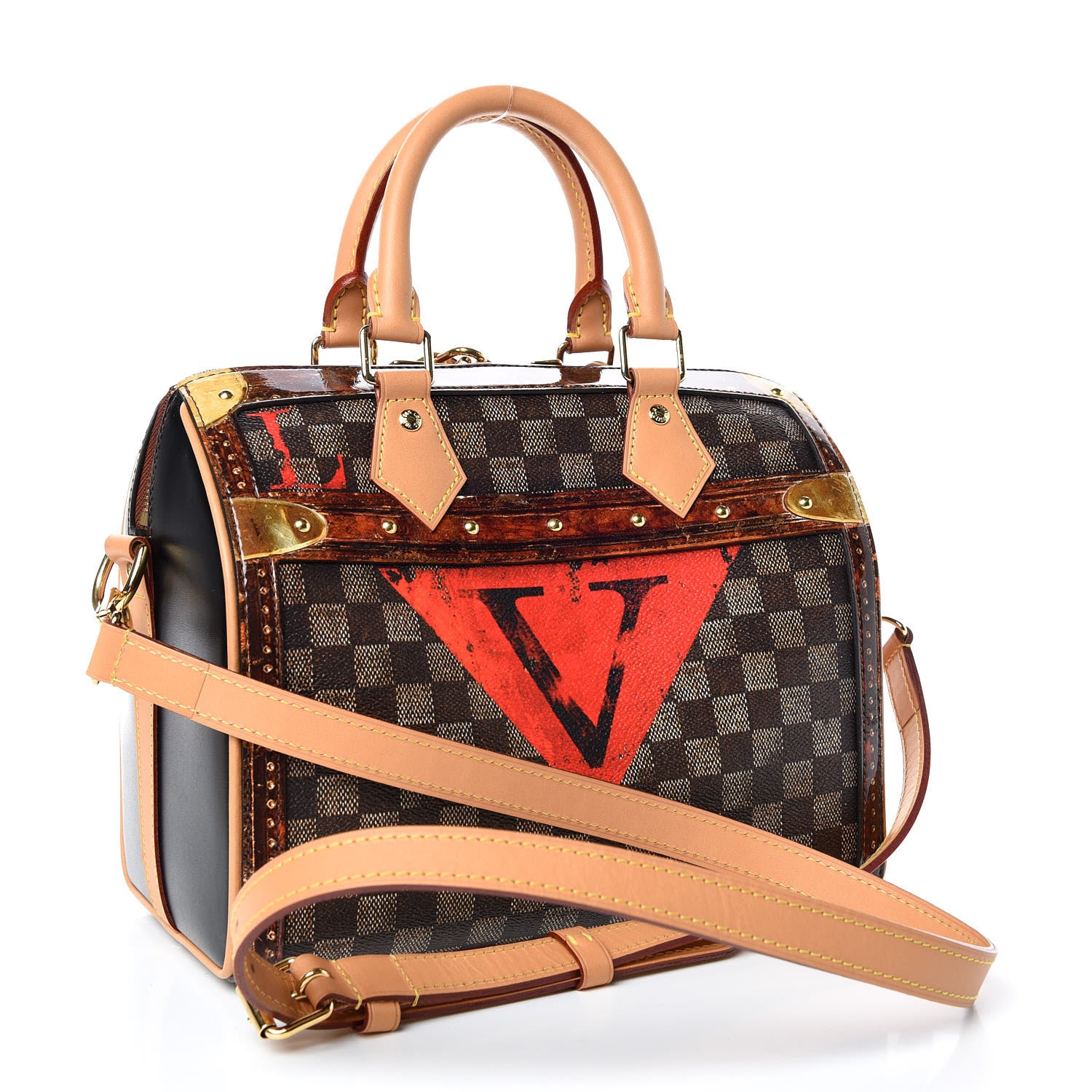 Louis Vuitton Transformed Damier Ebene Time Trunk Speedy Bandouliere 25 Black 3 of 9