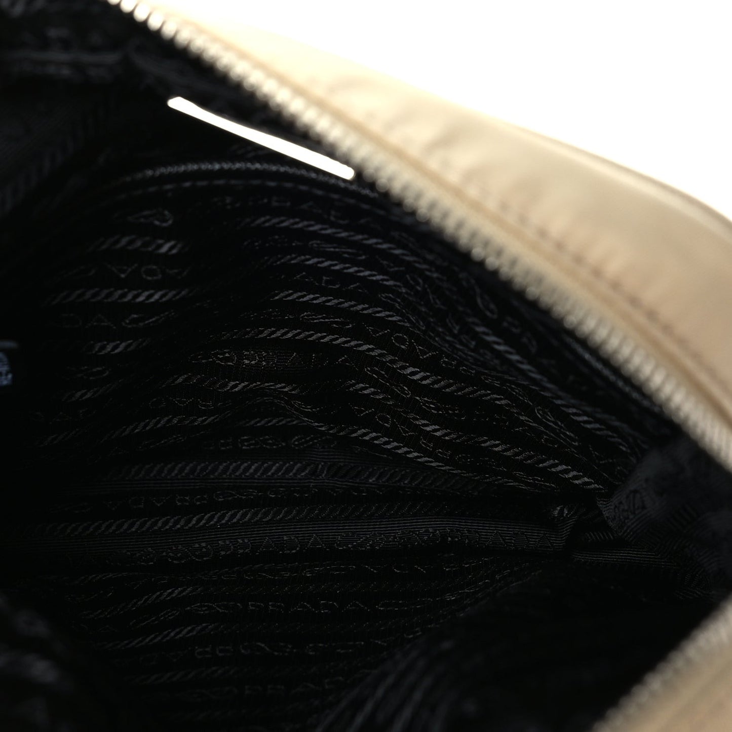 Tessuto Nylon Saffiano Front Pocket Zip Messenger With Pouch Beige