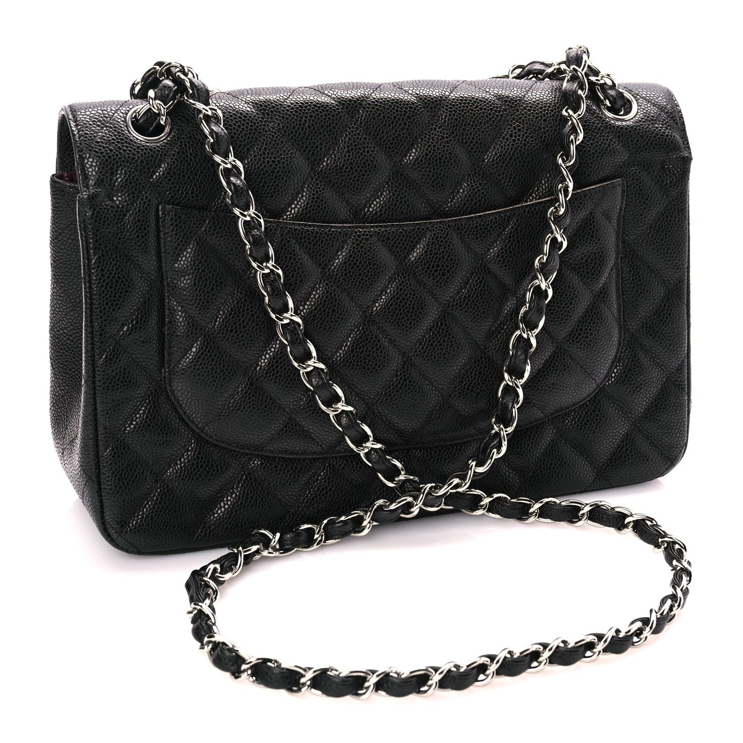 Caviar Quilted Jumbo Double Flap Black