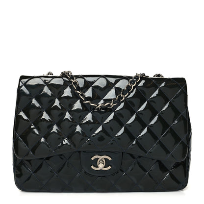 Chanel Patent Quilted Jumbo Single Flap Navy 1 of 11