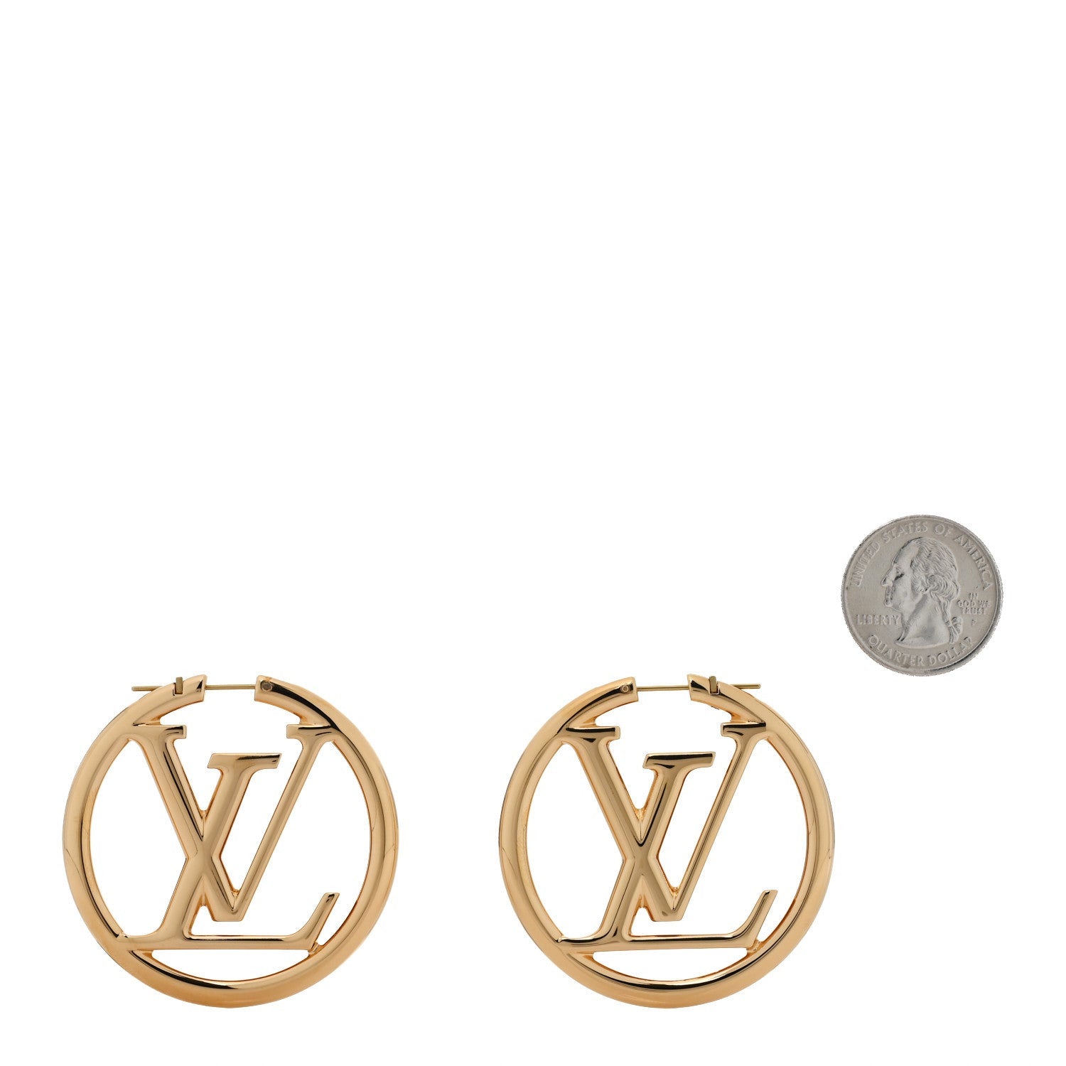 Louis Vuitton Metal Louise Hoop Earrings Gold 2 of 4