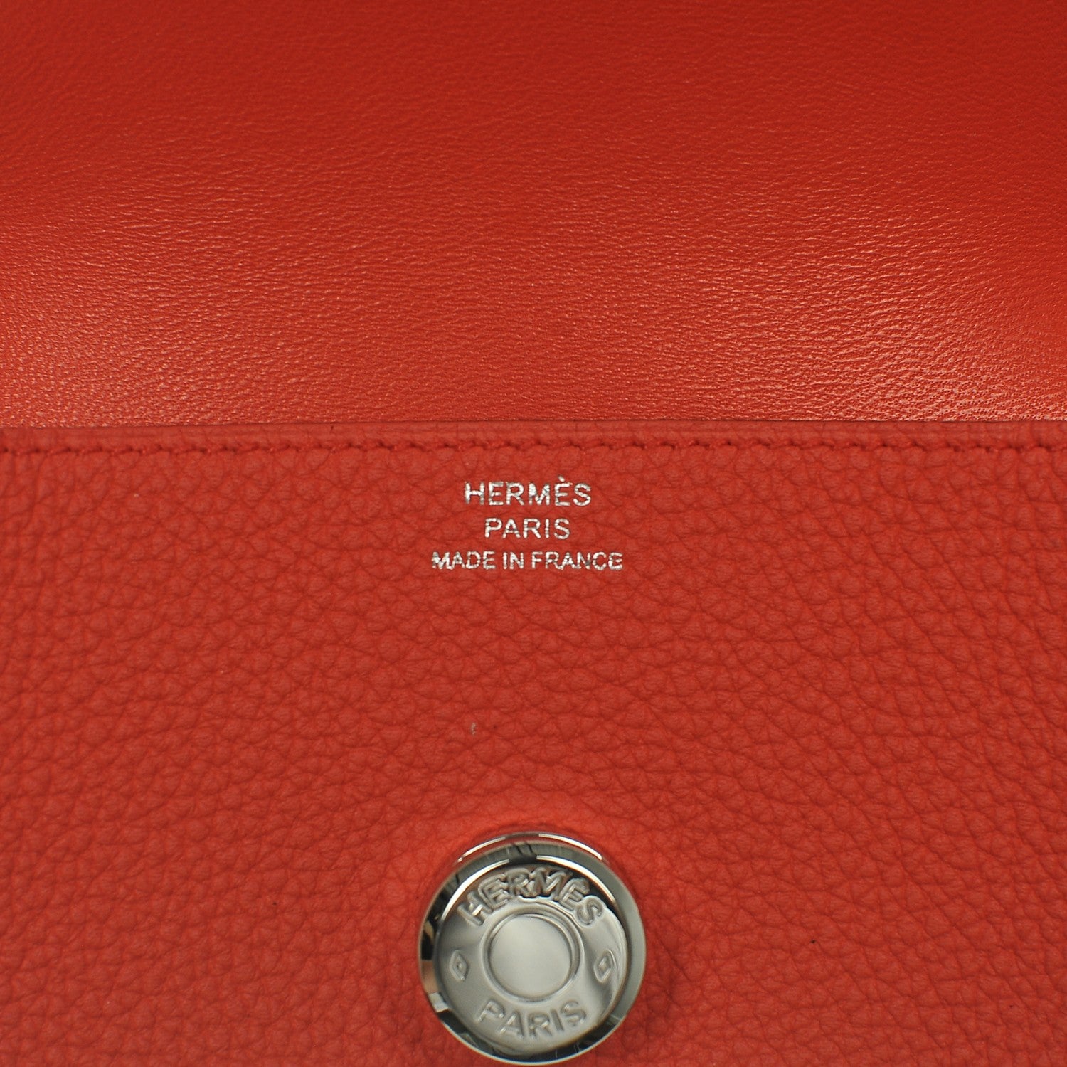 Hermes Togo Dogon Card Case Key Holder Capucine 6 of 7