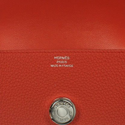 Hermes Togo Dogon Card Case Key Holder Capucine 6 of 7