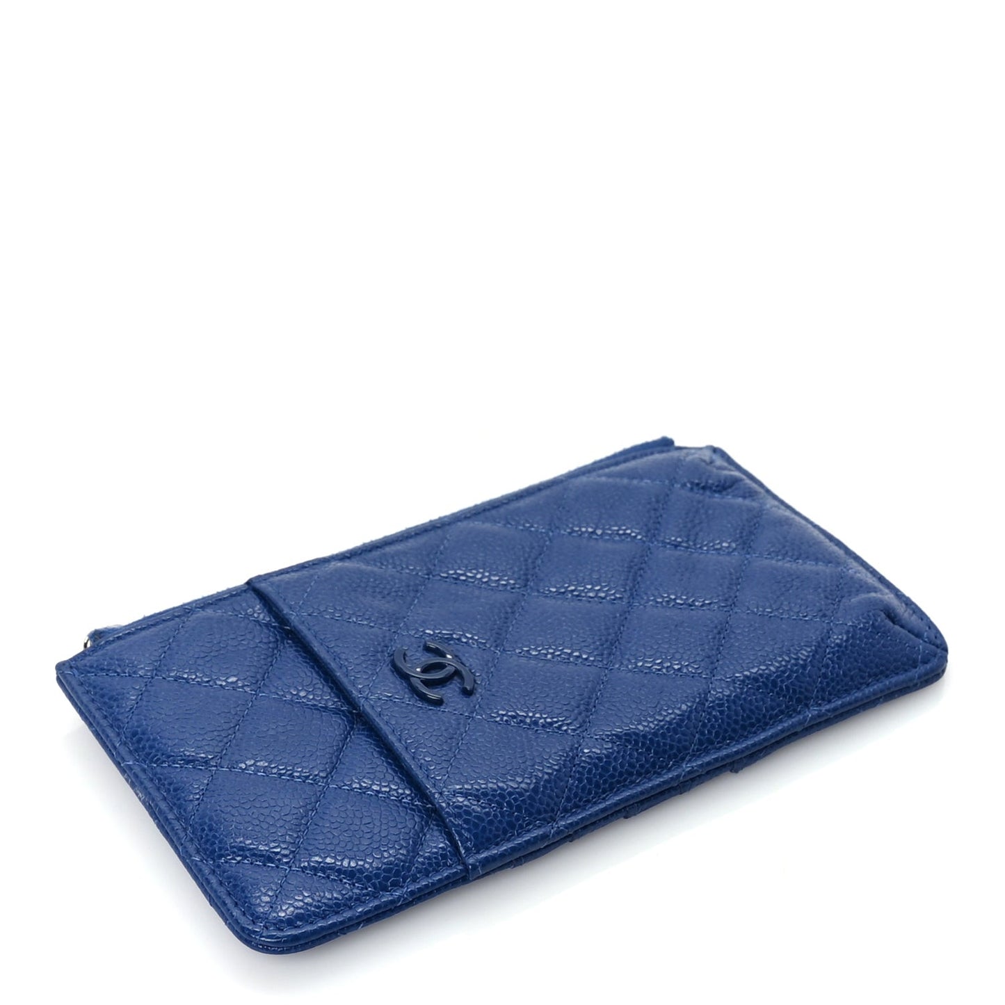 Caviar Quilted Incognito Classic iPhone Pouch  Blue
