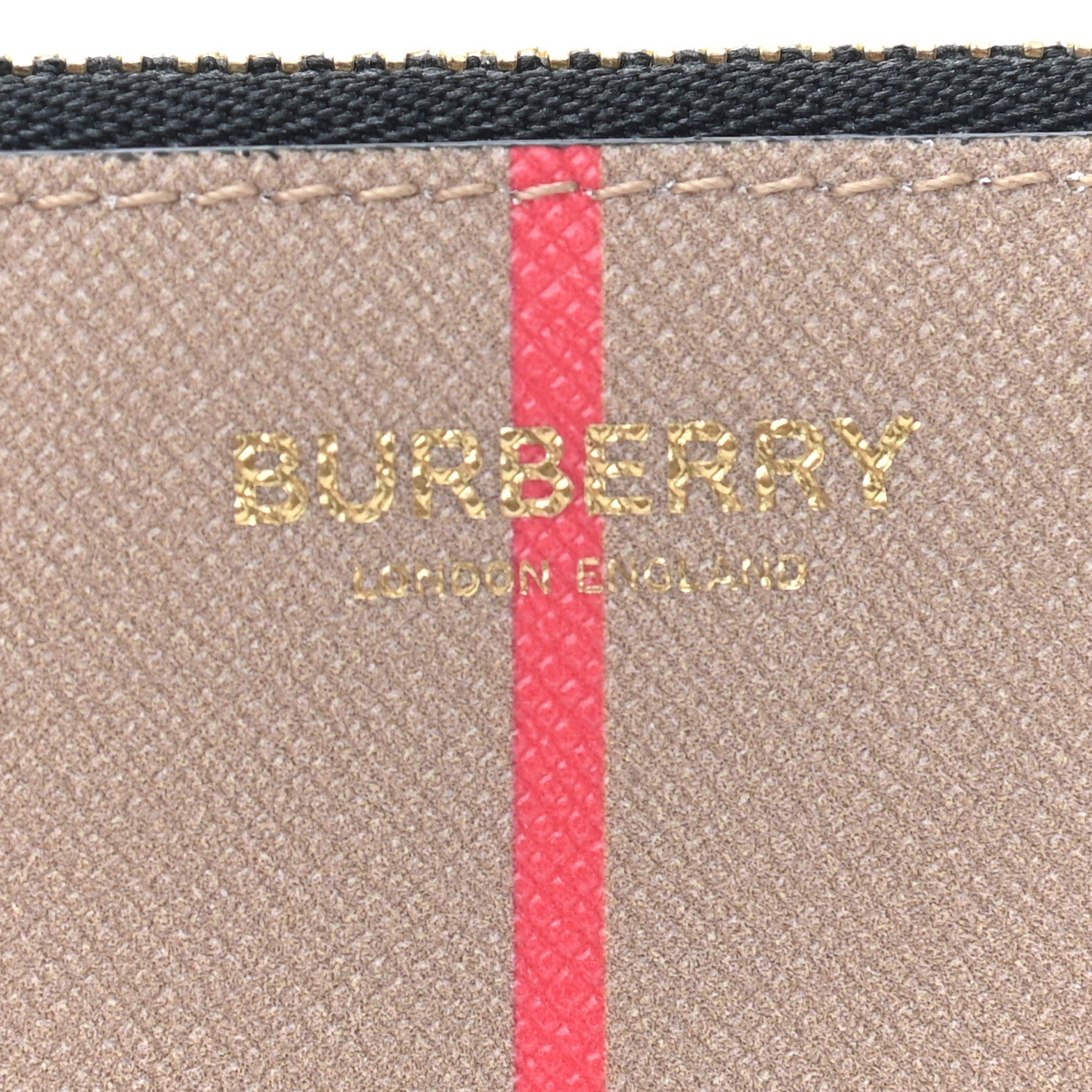 Burberry E-Canvas Calfskin Icon Stripe Zip Coin Case Archive Beige 5 of 6