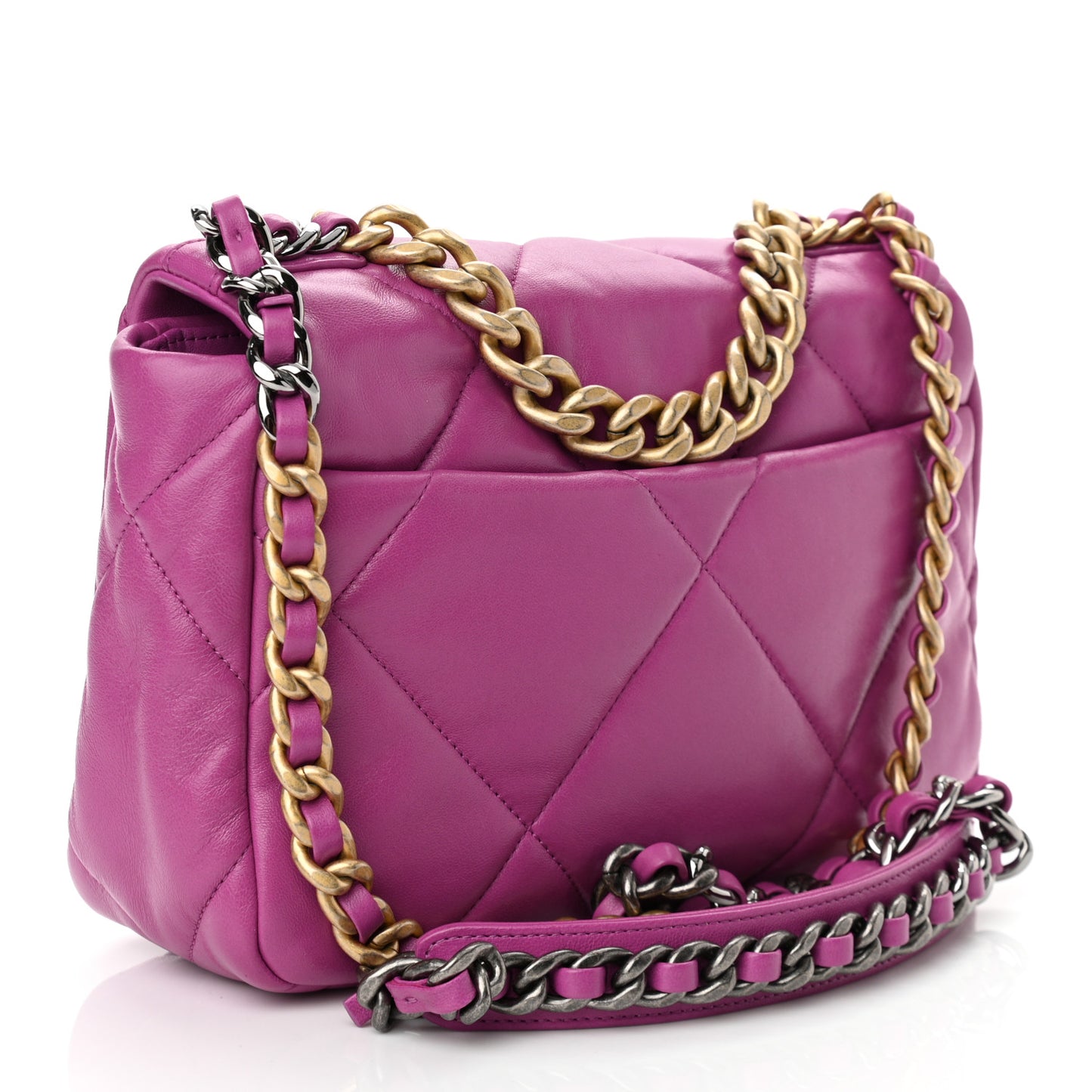 Lambskin Quilted Medium Chanel 19 Flap Purple