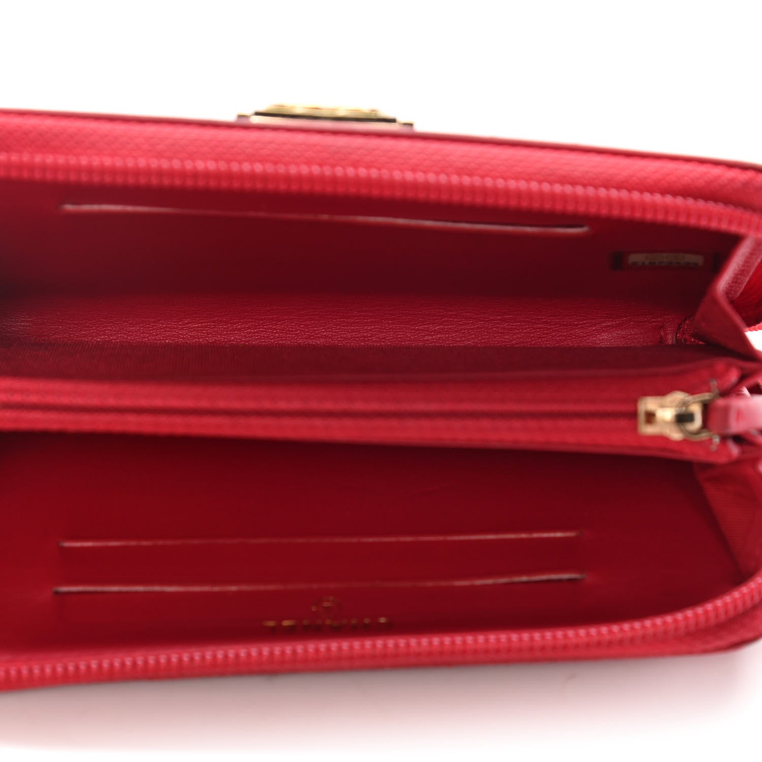 Chanel Lambskin Quilted Small Boy Zip Around Wallet Red 4 of 5