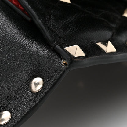 Valentino Garavani Nappa Rockstud Spike Flower Wallet on Chain Black Ivory 11 of 11