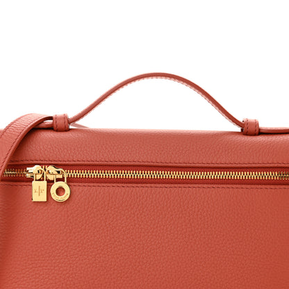 Loro Piana Grained Calfskin L19 Extra Pocket Pouch Coral Fiction 7 of 11