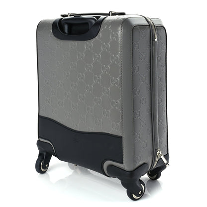 Gucci Monogram Jumbo GG Textured Dollar Calfskin Small Carry On Trolley Grey 2 of 8