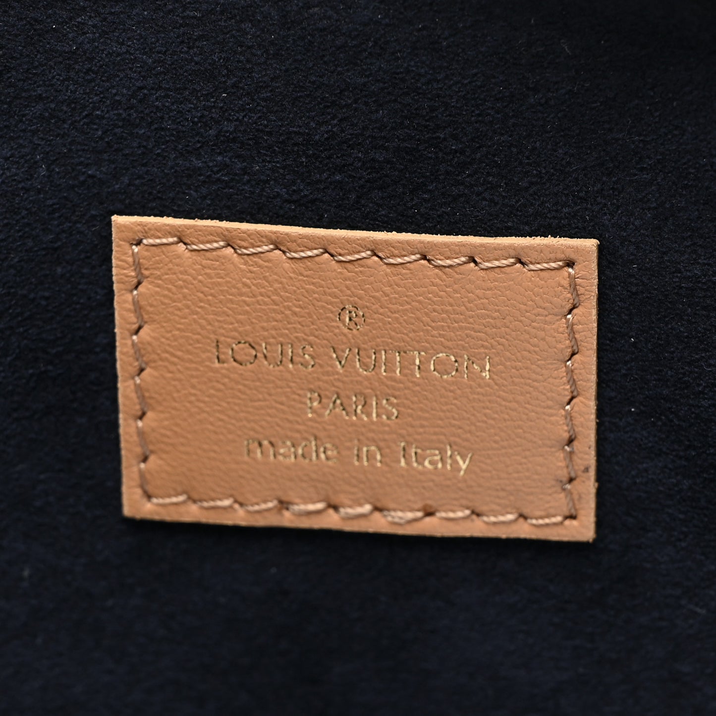 Lambskin Embossed Monogram Coussin PM Camel