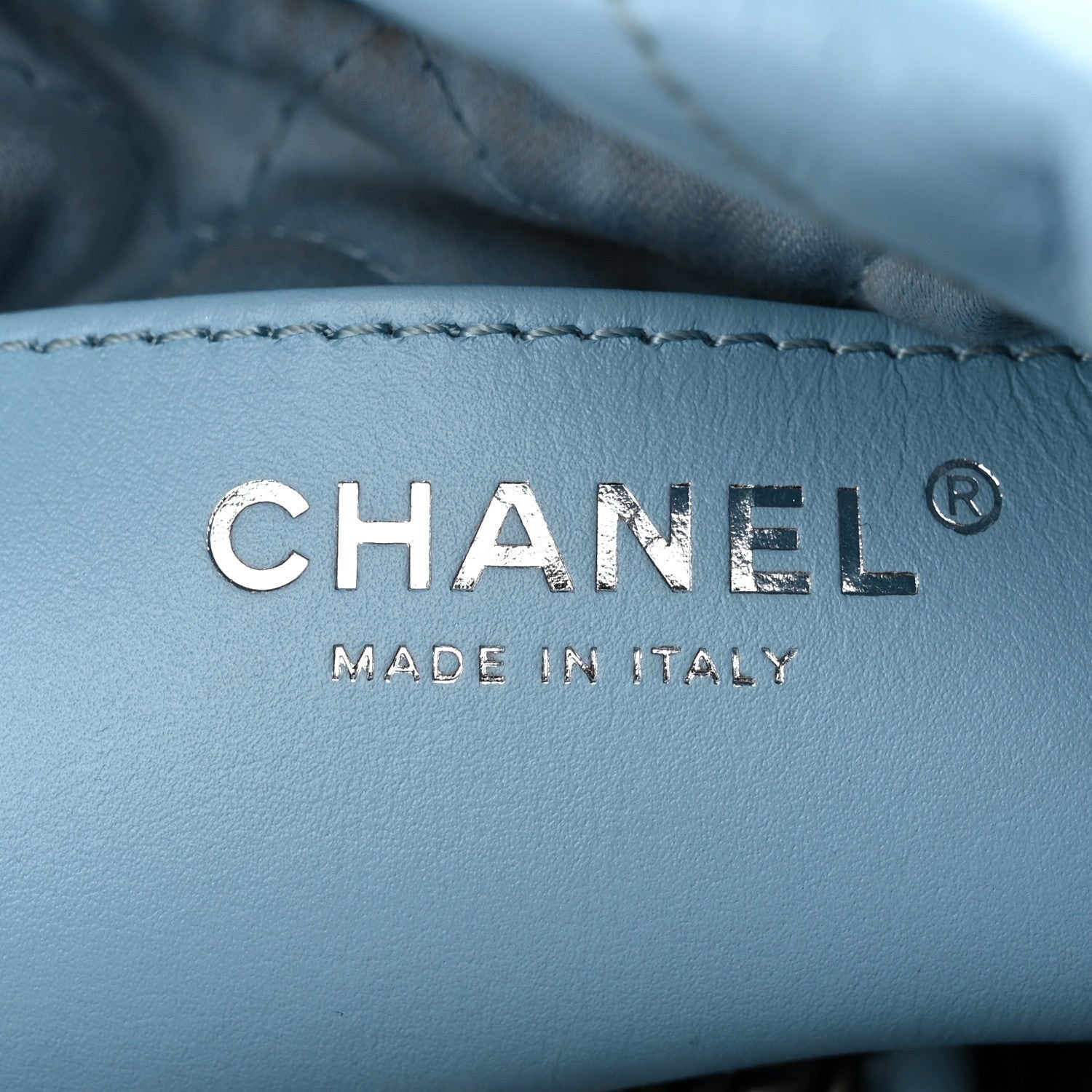 Chanel Shiny Calfskin Quilted Mini 22 Light Blue 6 of 7