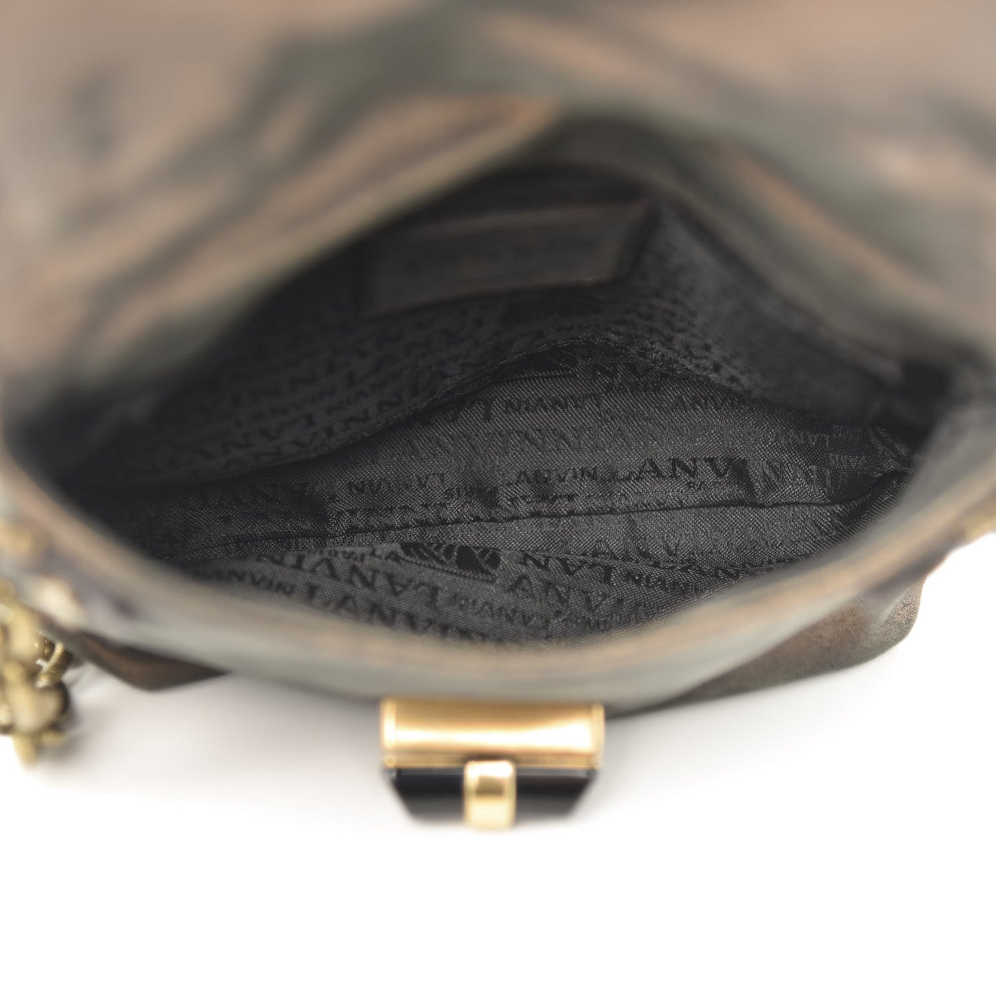 Metallic Lambskin Mini Happy Pop Crossbody Bronze