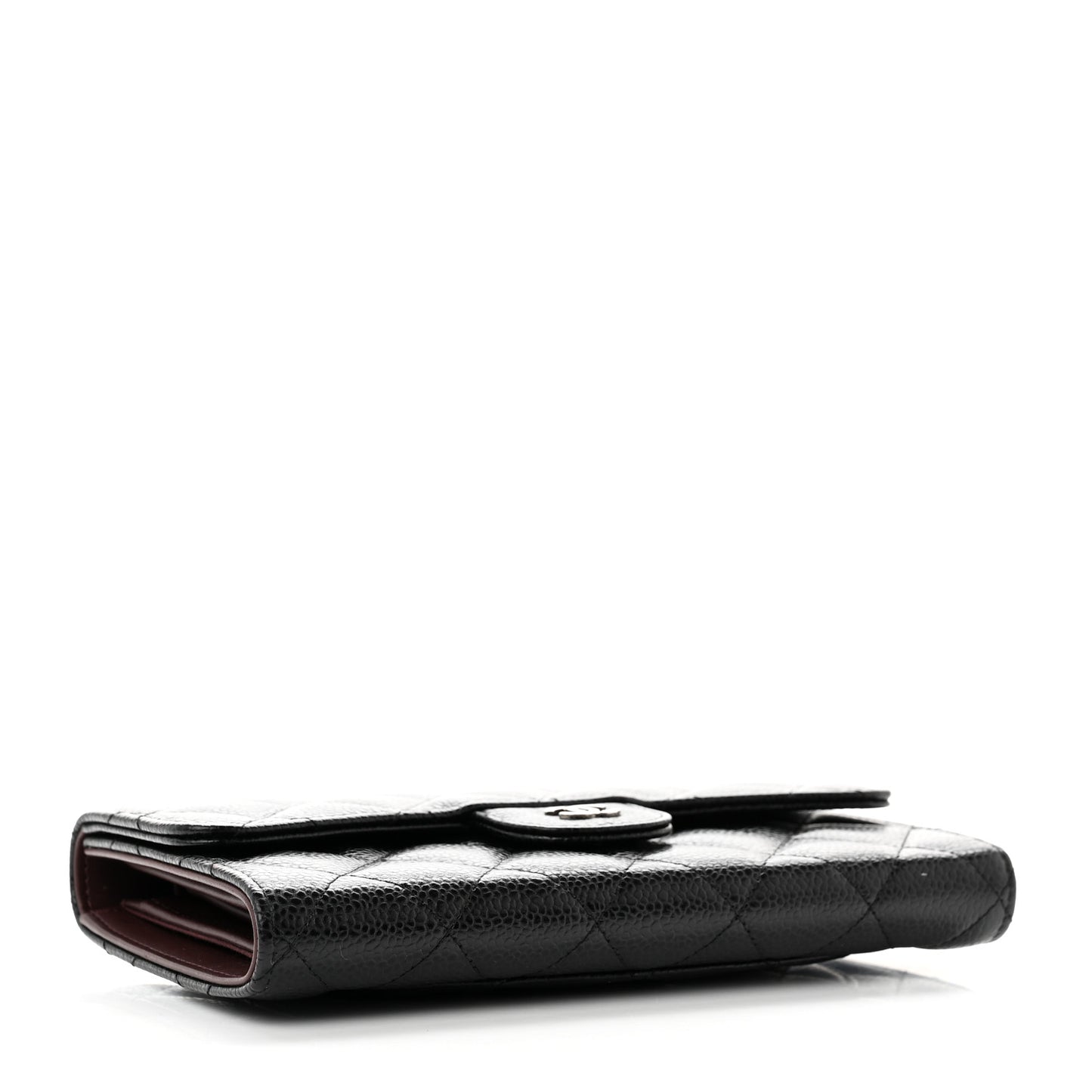 Caviar Quilted Large Flap Wallet Black