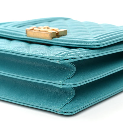 Chanel Caviar Quilted North South Boy Flap Turquoise 9 of 11
