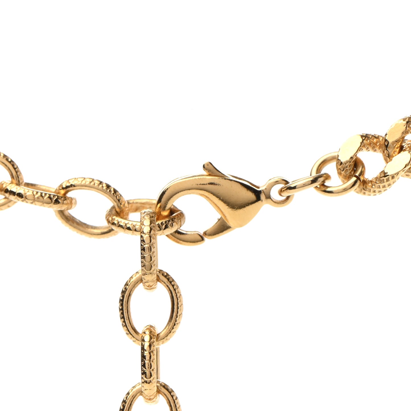 Crystal Chain Link CC Choker Necklace Gold