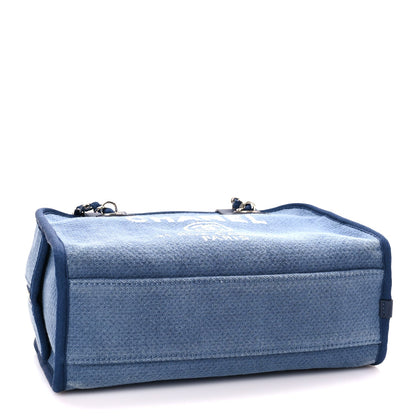 Chanel Canvas Deauville Small Bowling Bag Blue 3 of 10