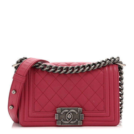 Chanel Lambskin Quilted Small Boy Flap Dark Pink 1 of 1