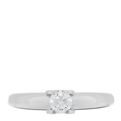 Cartier 18K White Gold Diamond .30ct C De Cartier Solitaire Ring 49 5 1 of 4
