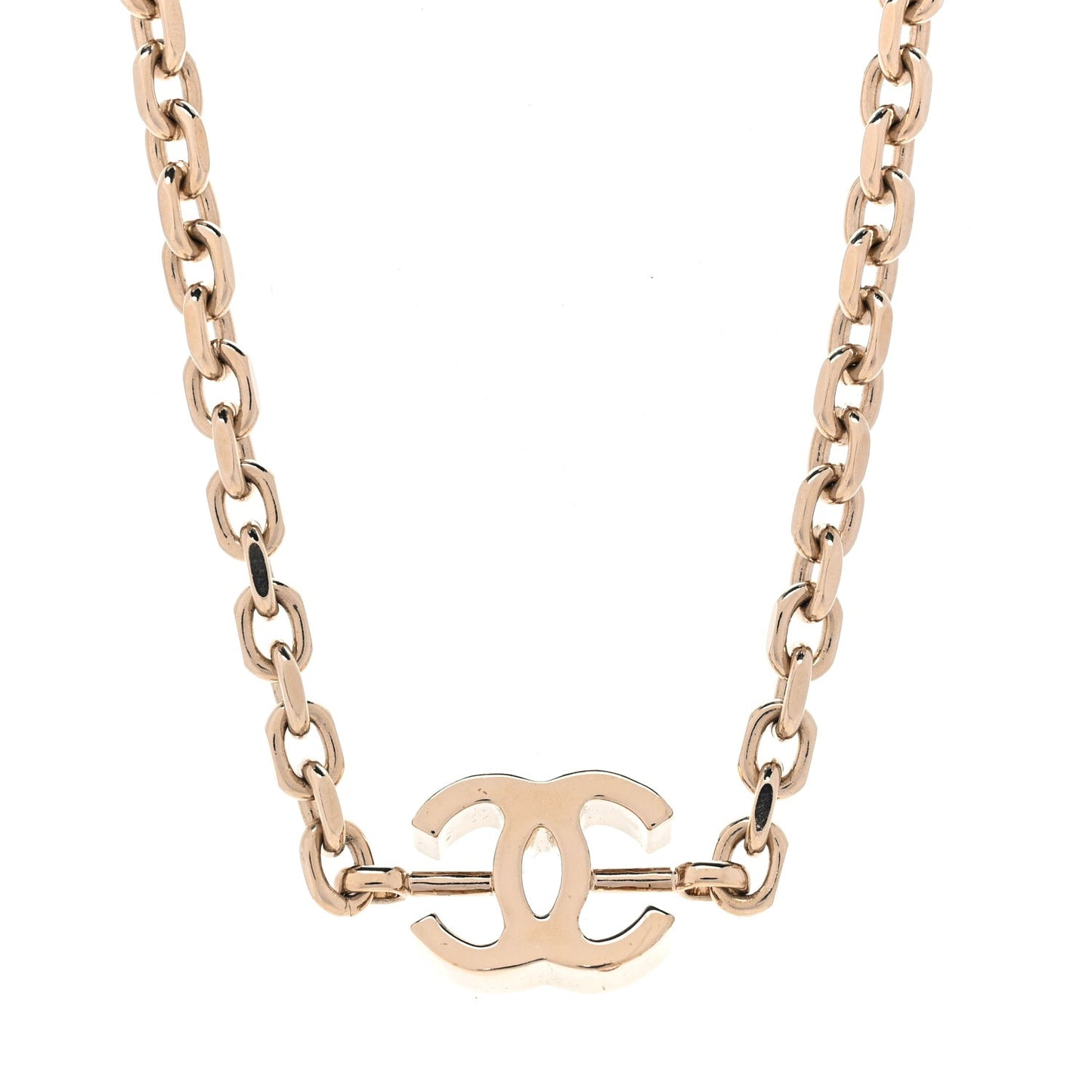 Metal CC Chain Link Necklace  Gold