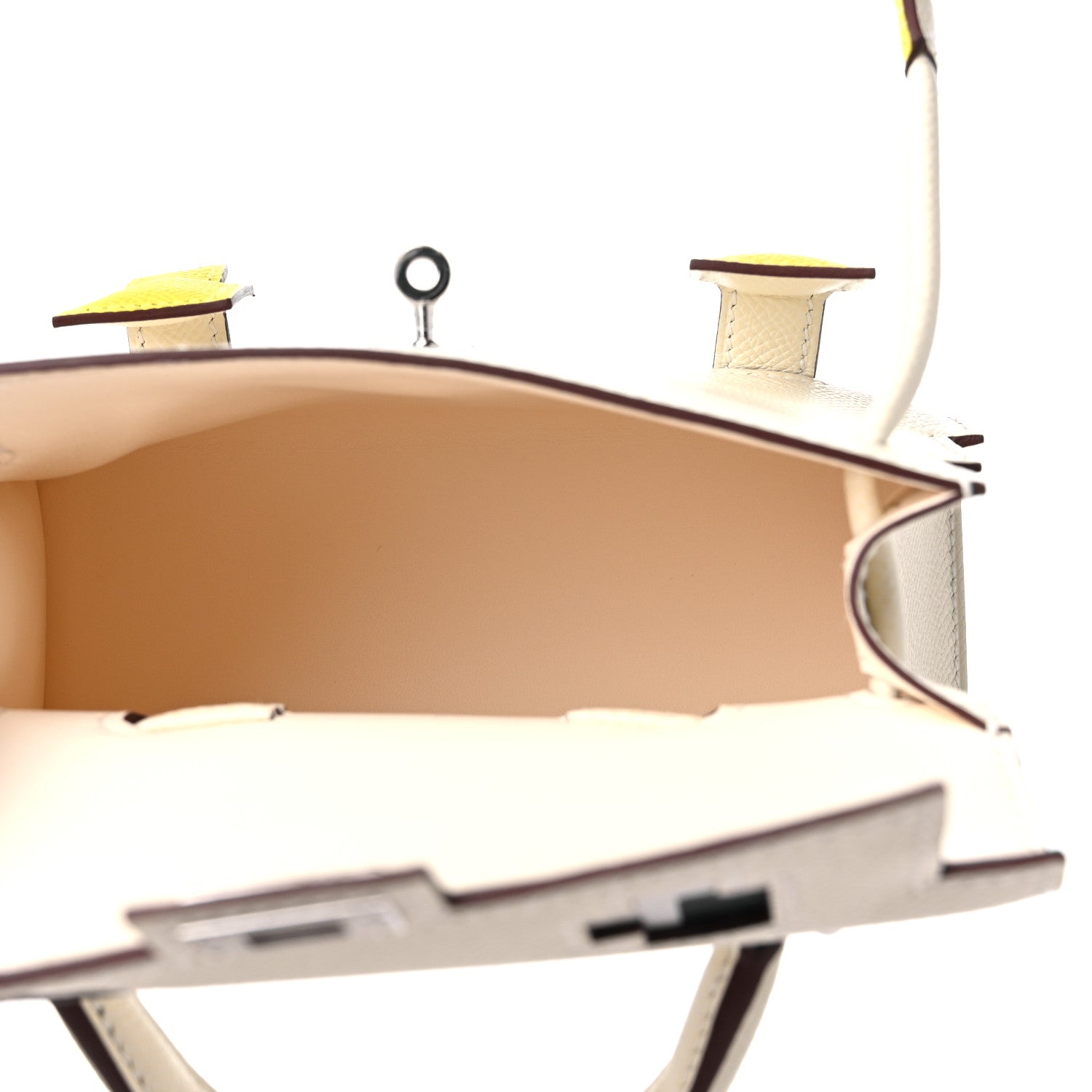 Hermes Epsom Quelle Idole Picto Kelly Doll Handbag Nata Mauve Sylvestre Lime Chai 7 of 14