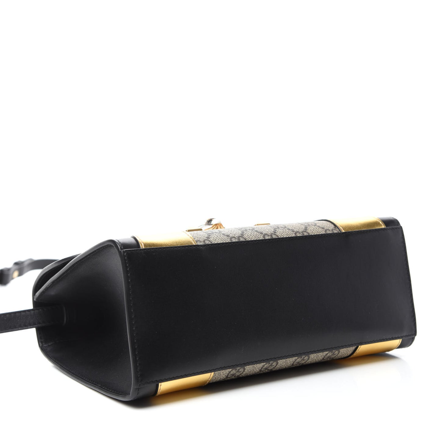 GG Supreme Monogram Small Osiride Top Handle Bag Black Gold