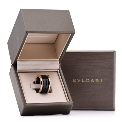 Bulgari 18K Rose Gold Black Ceramic B.Zero1 Four-Band Ring 52 6 7 of 7
