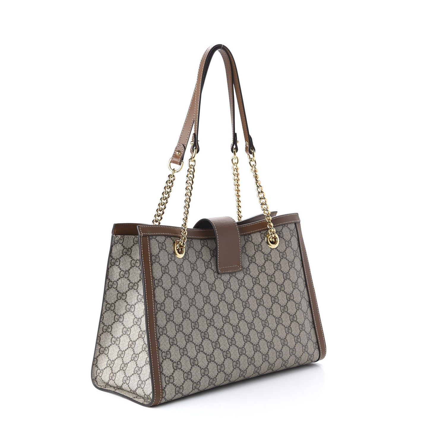 GG Supreme Monogram Medium Padlock Tote Beige Cuir