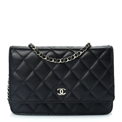 Chanel Lambskin Quilted Wallet On Chain WOC Black 1 of 9