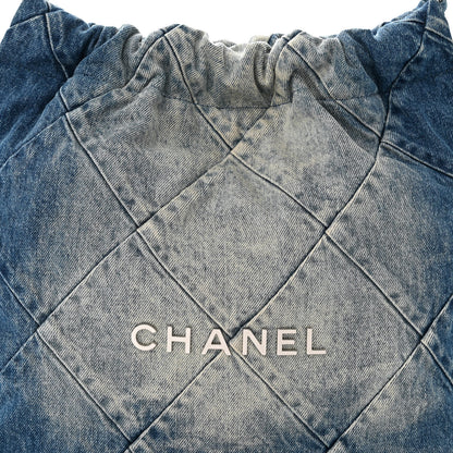 Chanel Denim Quilted Small Chanel 22 Blue 9 of 12