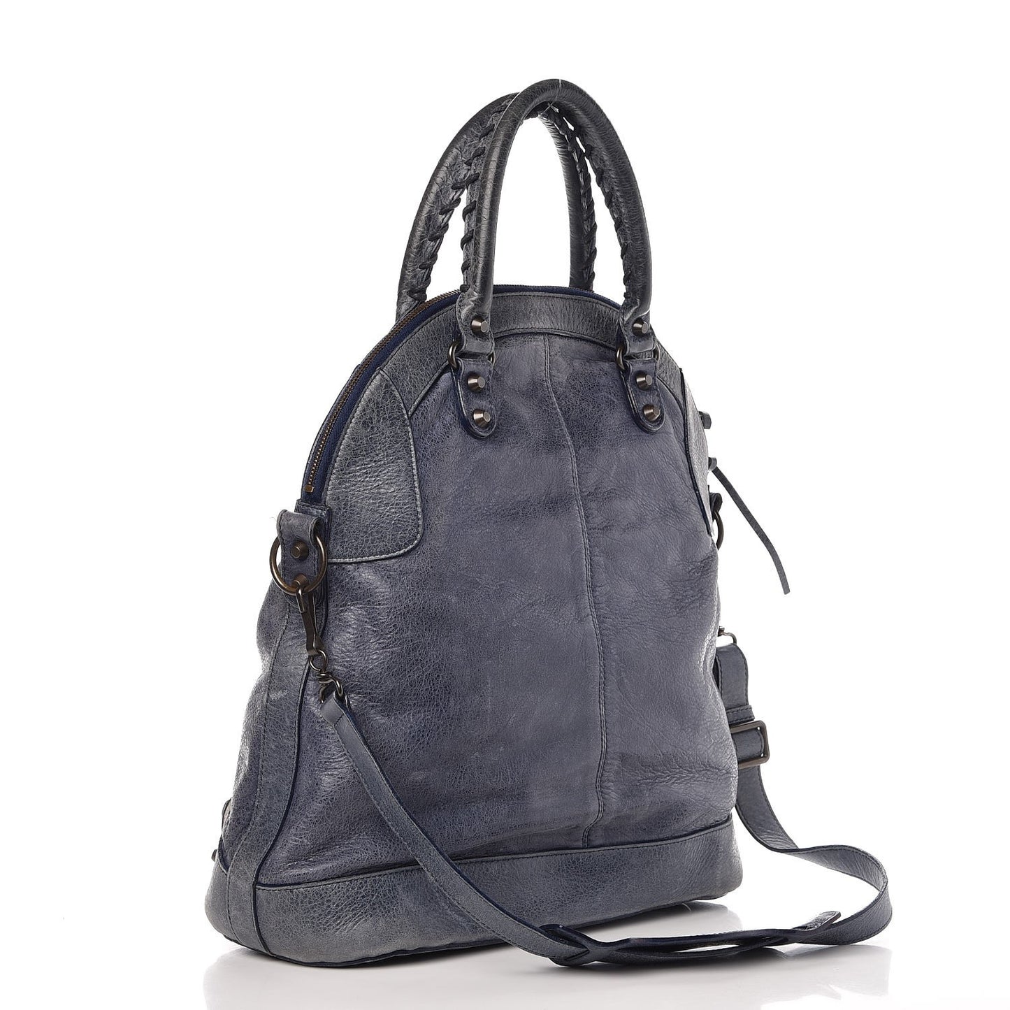 Agneau Classic Hardware Dome Bag Bleu Roi