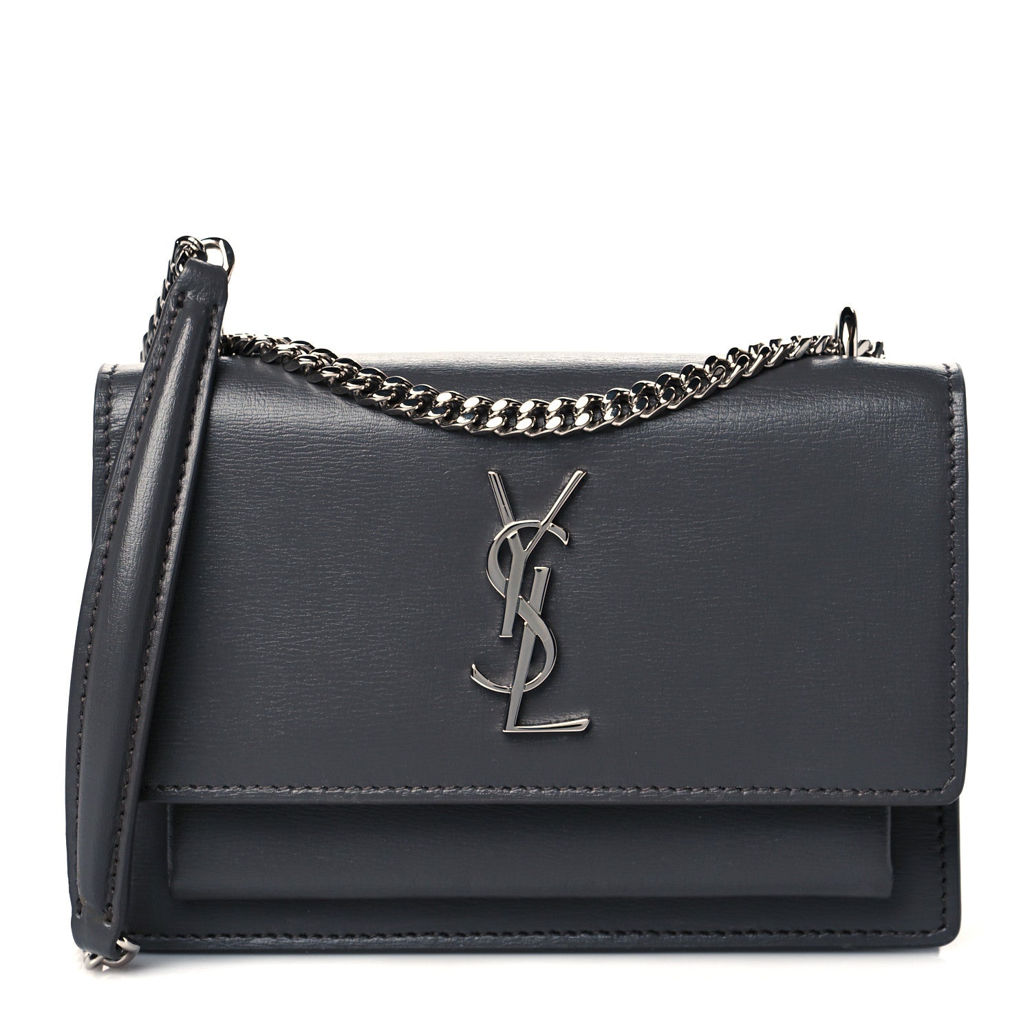 Saint Laurent Calfskin Monogram Sunset Chain Wallet Earth 2 of 9