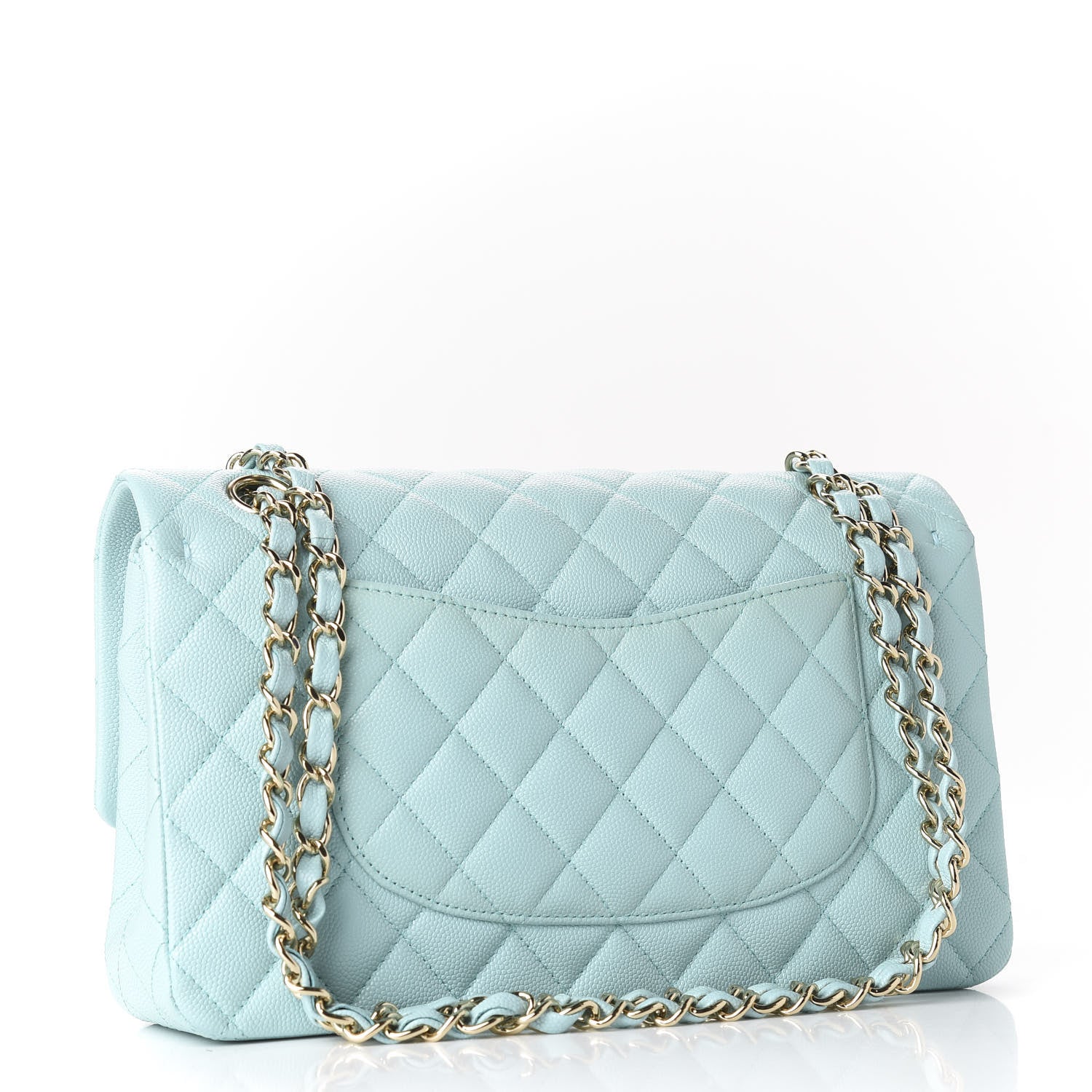 Chanel Caviar Quilted Medium Double Flap Light Blue 2 of 11