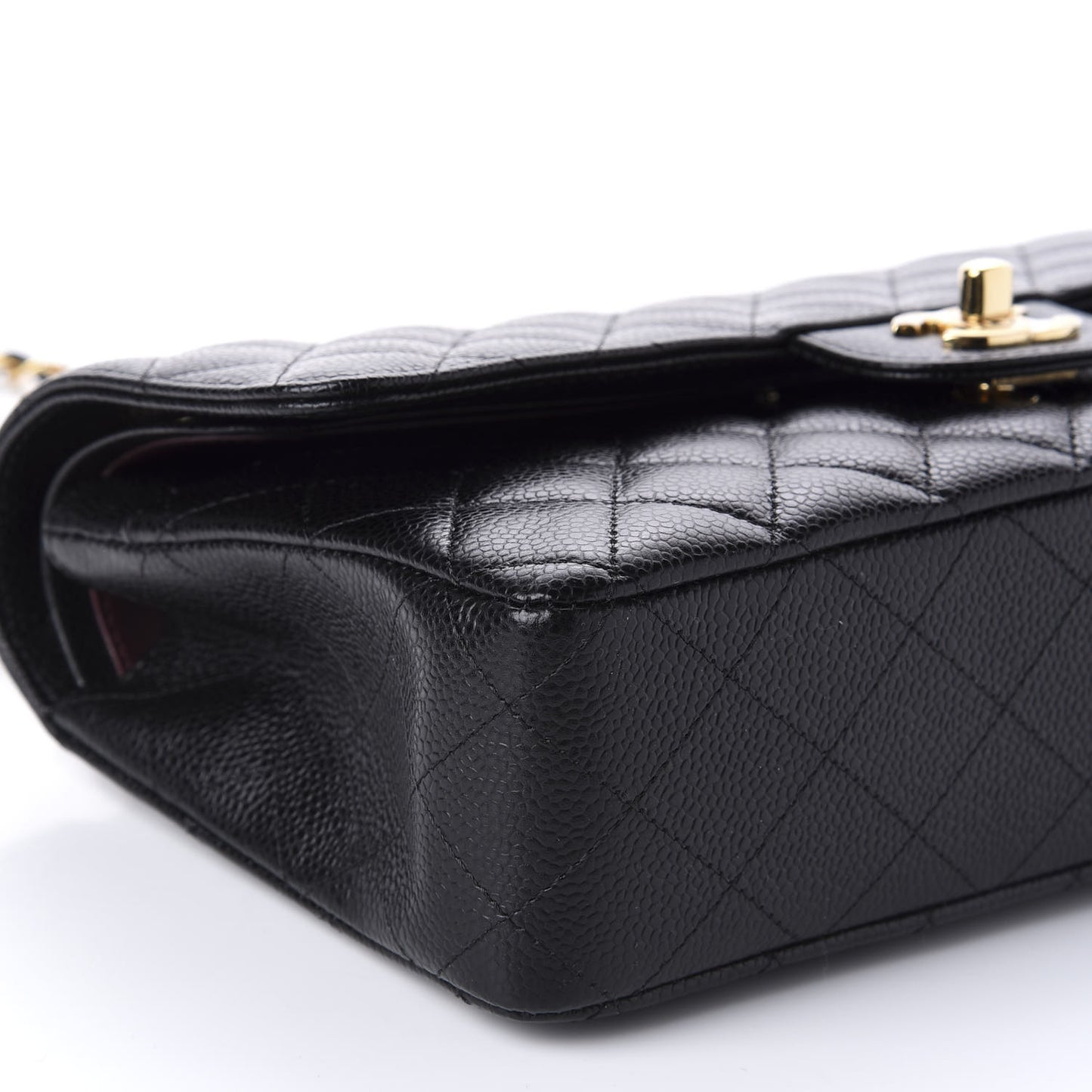 Caviar Quilted Medium Double Flap Black