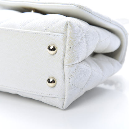 Chanel Iridescent Caviar Quilted Extra Mini Coco Handle Flap Ivory 10 of 11