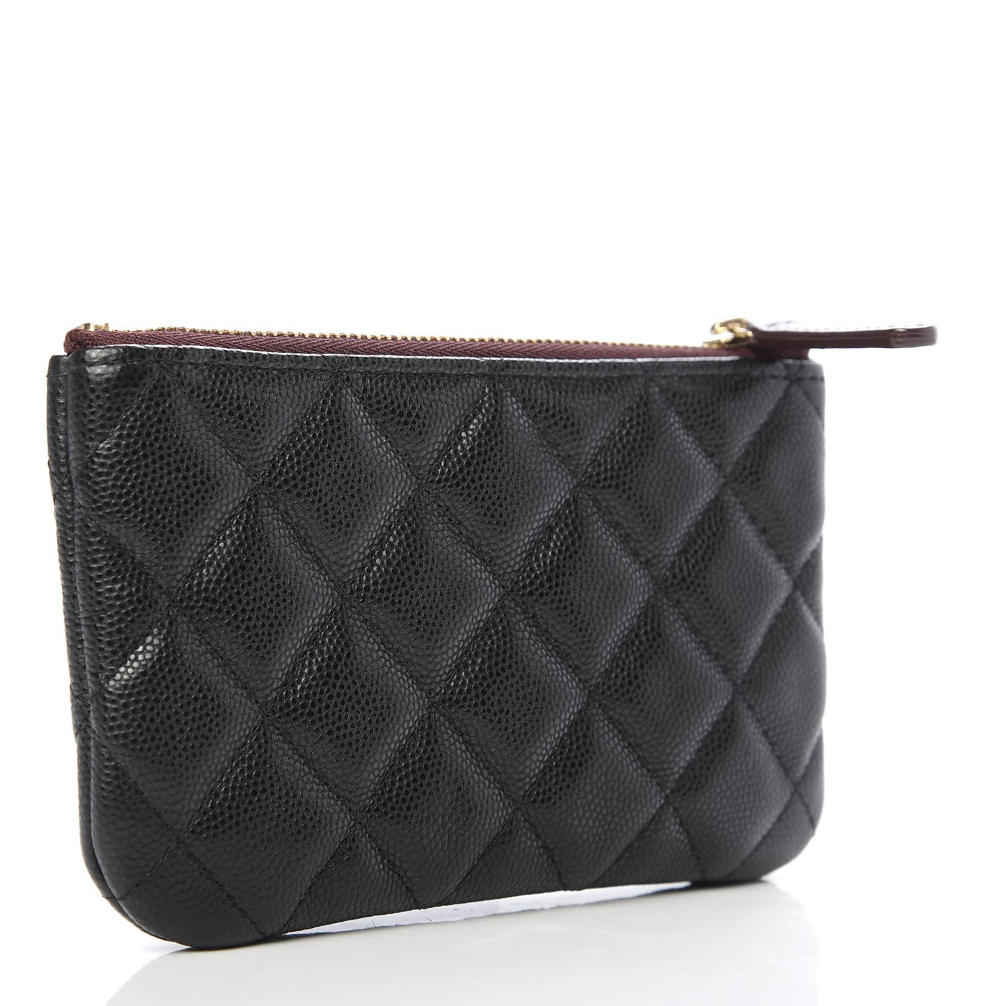 Caviar Quilted Small Cosmetic Case Black