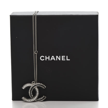 Chanel Baguette Crystal Large CC Necklace Silver Black 6 of 6