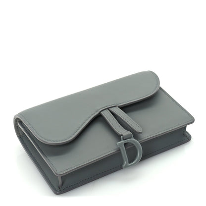 Christian Dior Ultra Matte Calfskin Saddle Belt Clutch  Grey Stone 3 of 8