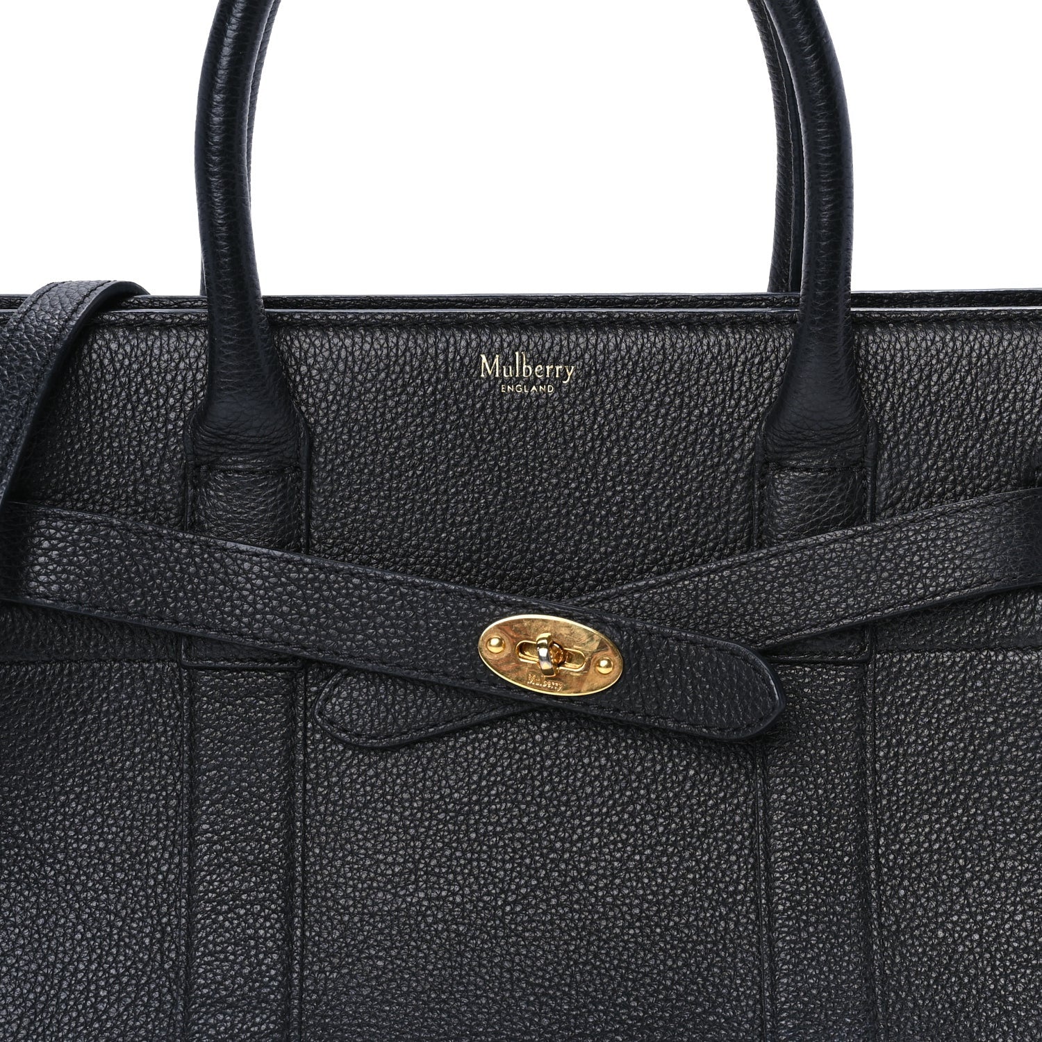 Mulberry Classic Grain Small Bayswater Zip Tote  Black 6 of 7